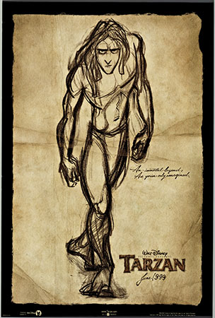 304x450 Tarzan Walt Disney The Vintage Poster - Disney Tarzan Drawing
