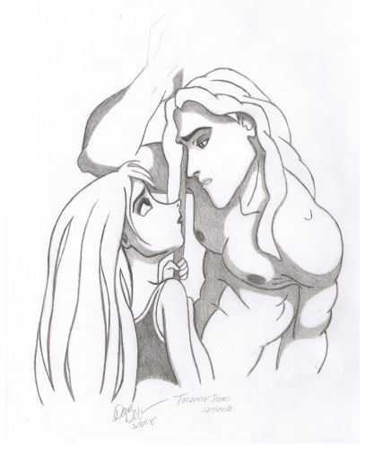 407x500 tarzan and jane - Disney Tarzan Drawing