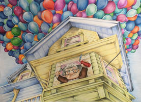 277x200 Disney Up House Carl Drawing - Disney Up Drawing