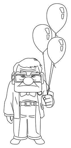 250x516 Draw Carl From Up Drawing Drawings, Disney Character Drawings - Disney Up Drawing