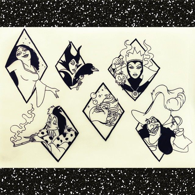 640x640 disney villains inspiring tattoo ideas disney tattoos, cartoon - Disney Villains Drawings