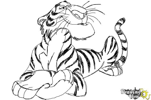 600x400 how to draw shere khan, disney villain - Disney Villains Drawings