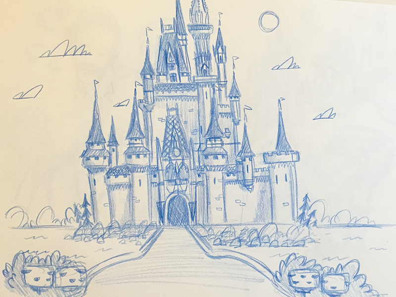 800x600 Sketch Rough Sketch Of Disney Illustration - Disney World Castle Drawing