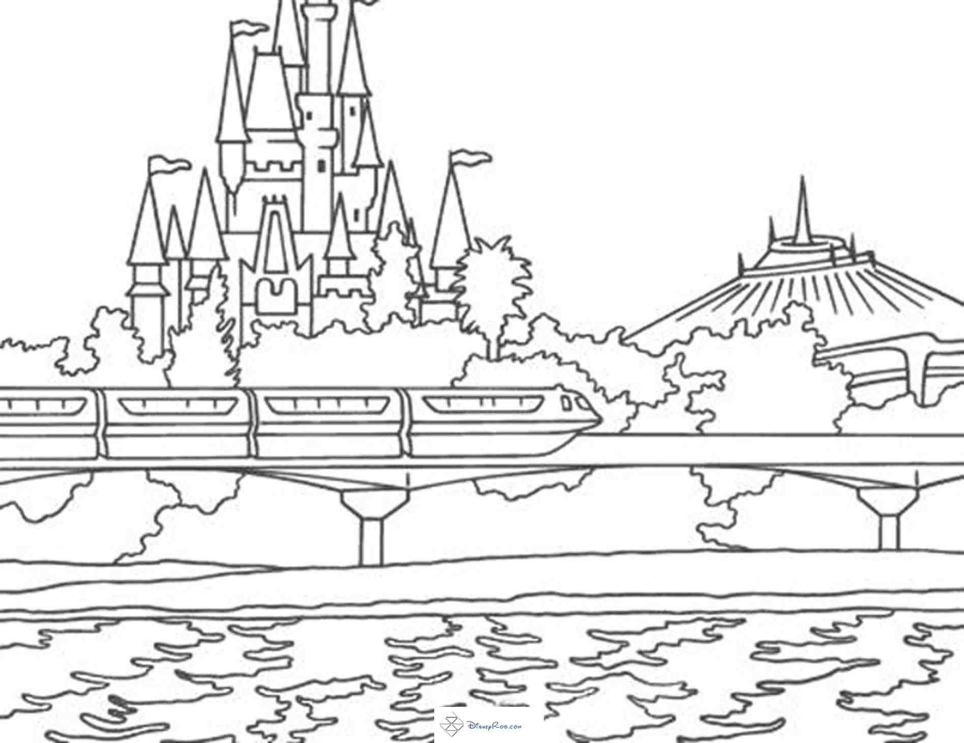 1896x1461 walt disney world castle coloring pages e magic kingdom - Disney World Castle Drawing