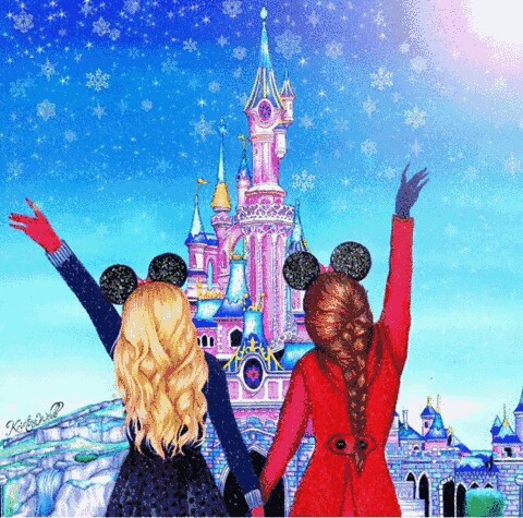 480x475 Image About Girls - Disney World Drawing