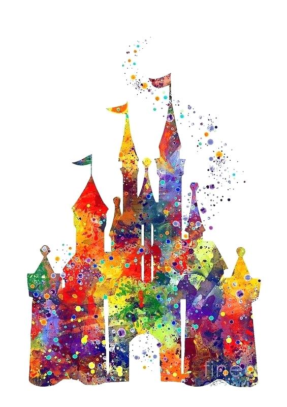 565x800 Art Print Featuring The Drawing World Castle - Disneyland Castle Drawing