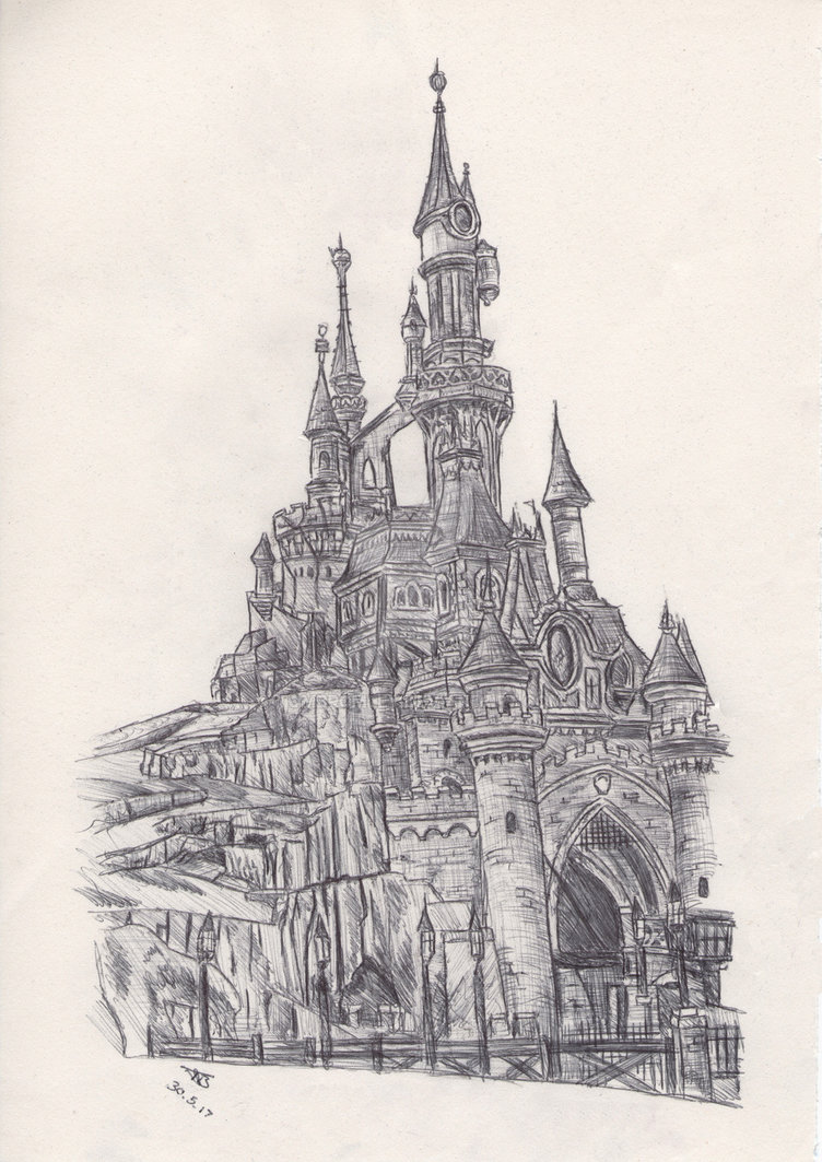 752x1063 Disneyland Paris Castle Drawing - Disneyland Castle Drawing
