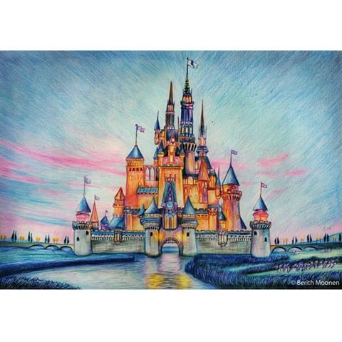 480x480 Disney Castle Drawing Image Result For Disney Castle Color Pencil - Disneyland Castle Drawing