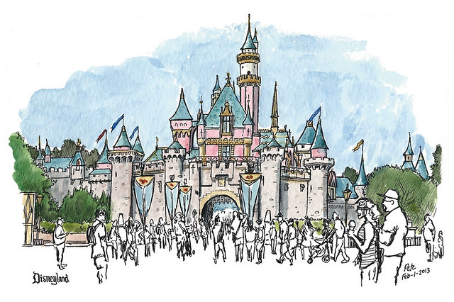 640x426 it's a kind of magic urban sketchers - Disneyland Castle Drawing