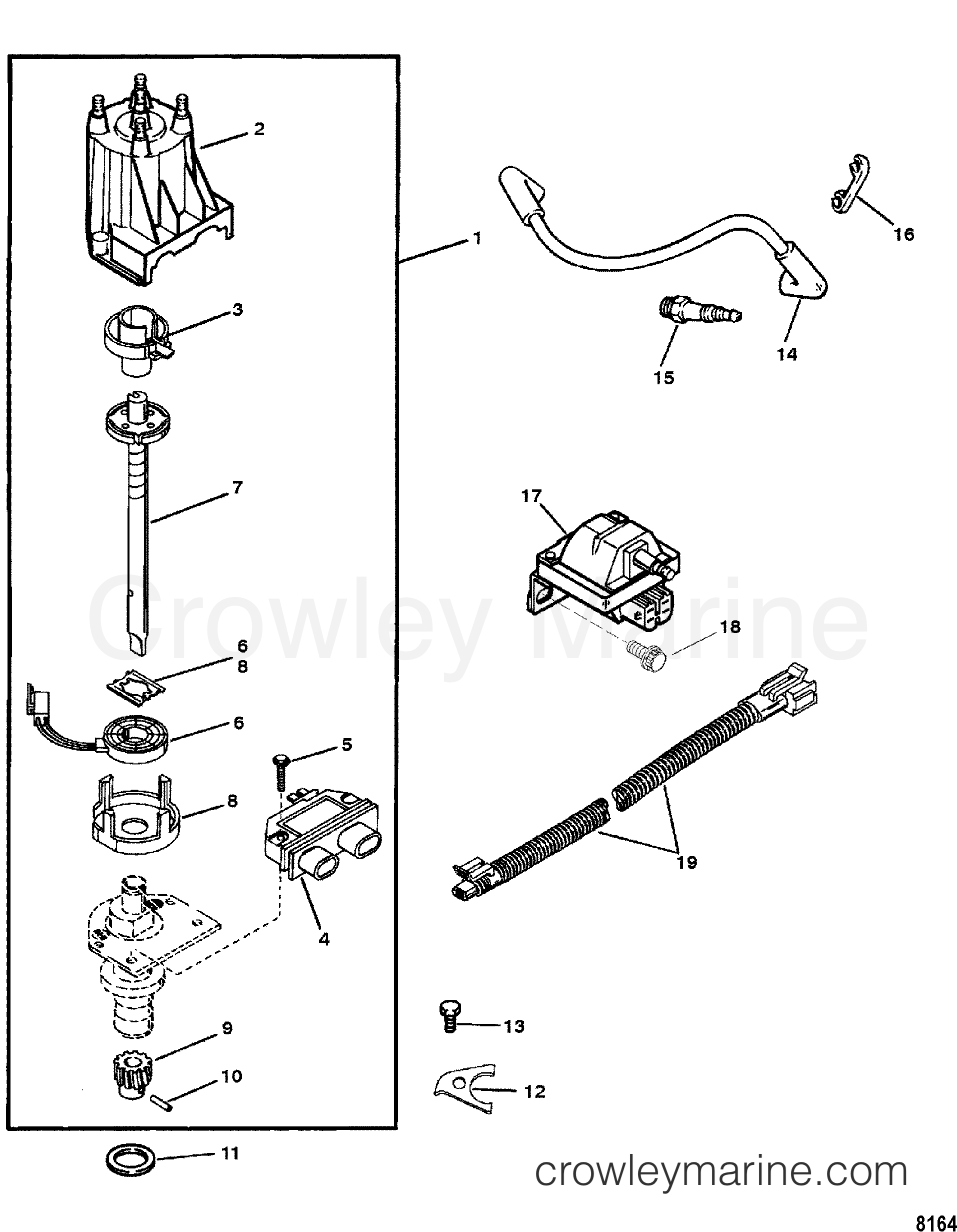 1914x2462 distributor and ignition components - Distributor Drawing