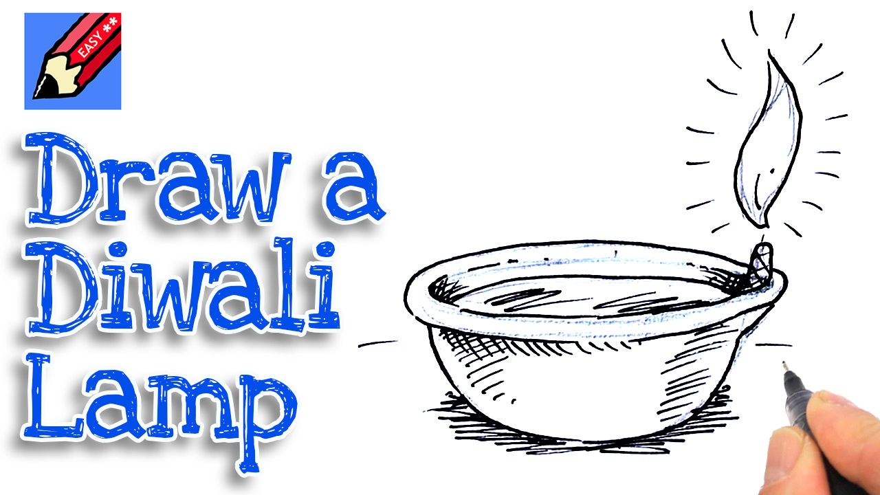 1280x720 Learn How To Draw A Diwali Dyas Lamp Real Easy For Kids - Diva Drawing