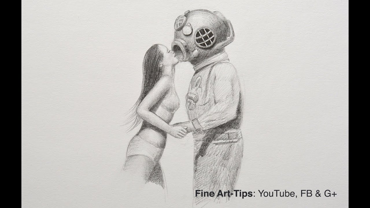 1280x720 how to draw a diver - Diver Drawing