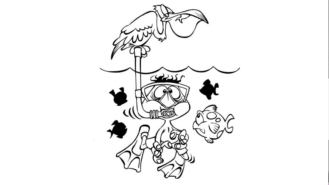 1138x640 how to draw a scuba diver - Diver Drawing