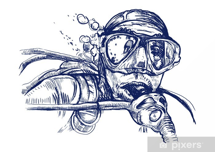 700x495 alarmed - Diver Drawing