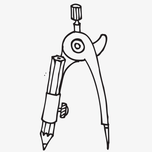 500x500 Learning Materials,desk,learn,textbook,school Bag,pen,line Drawing - Divider Drawing