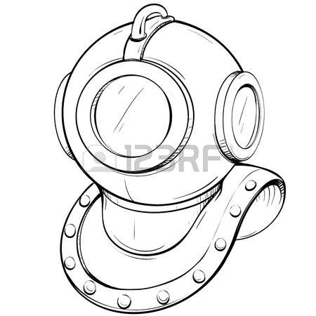 450x450 Helmet Diver Clipart - Diving Helmet Drawing