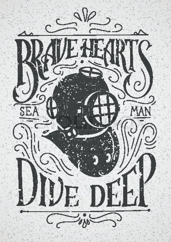 566x800 old diving helmet with rough hand stock vector colourbox - Diving Helmet Drawing