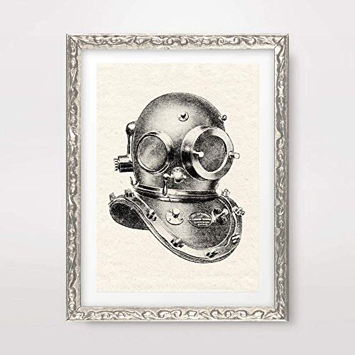 500x500 antique diving helmet maritime seaside nautical - Diving Helmet Drawing