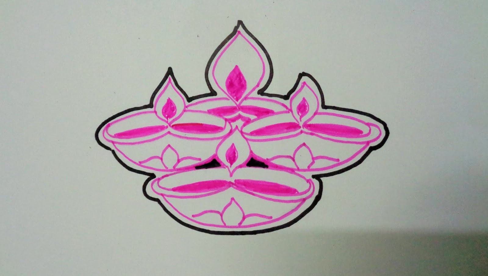 Diwali Diya Drawing at PaintingValley.com | Explore ...