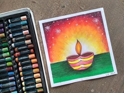 480x360 how to draw diwali drawing step - Diwali Diya Drawing