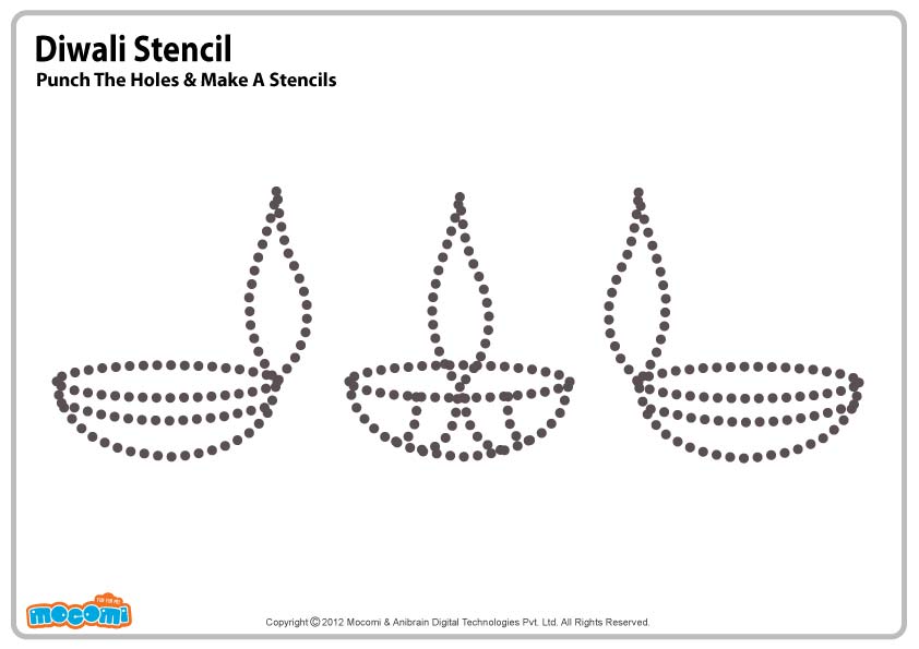 842x595 diwali diya stencil - Diwali Diya Drawing