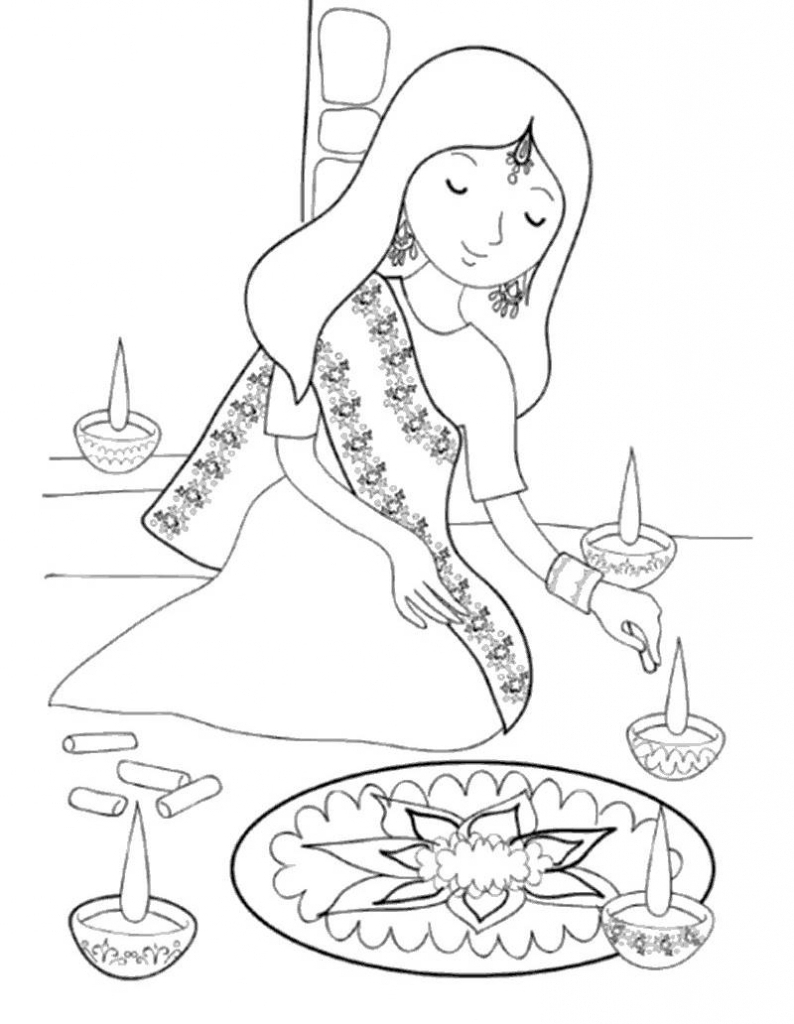 Cartoon Happy Diwali Drawing Sketch for Beginner