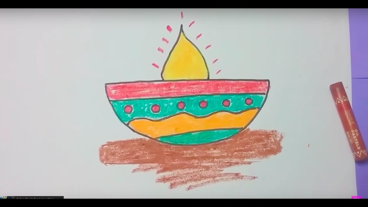 Diwali Lamp Drawing at PaintingValley.com | Explore collection of ...