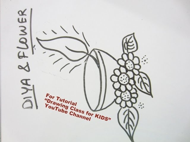 640x480 how to draw diya with flowers rangoli design step - Diya Drawing