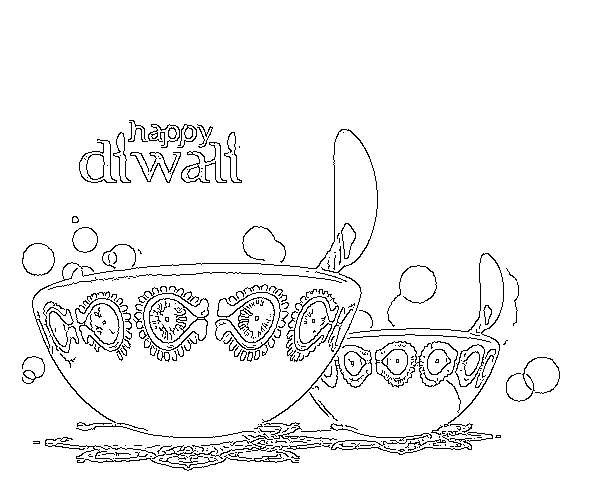 594x477 Best} Diwali Paintings, Drawing Pictures, Sketch For Kids - Diya Drawing