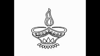 350x197 Drawing Diya Step - Diya Drawing