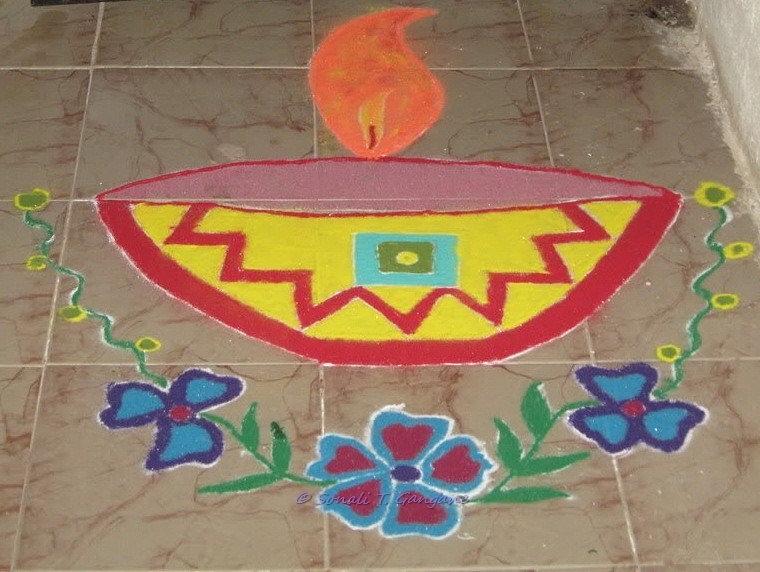 760x572 decorative earthen diya rangoli drawing - Diya Drawing