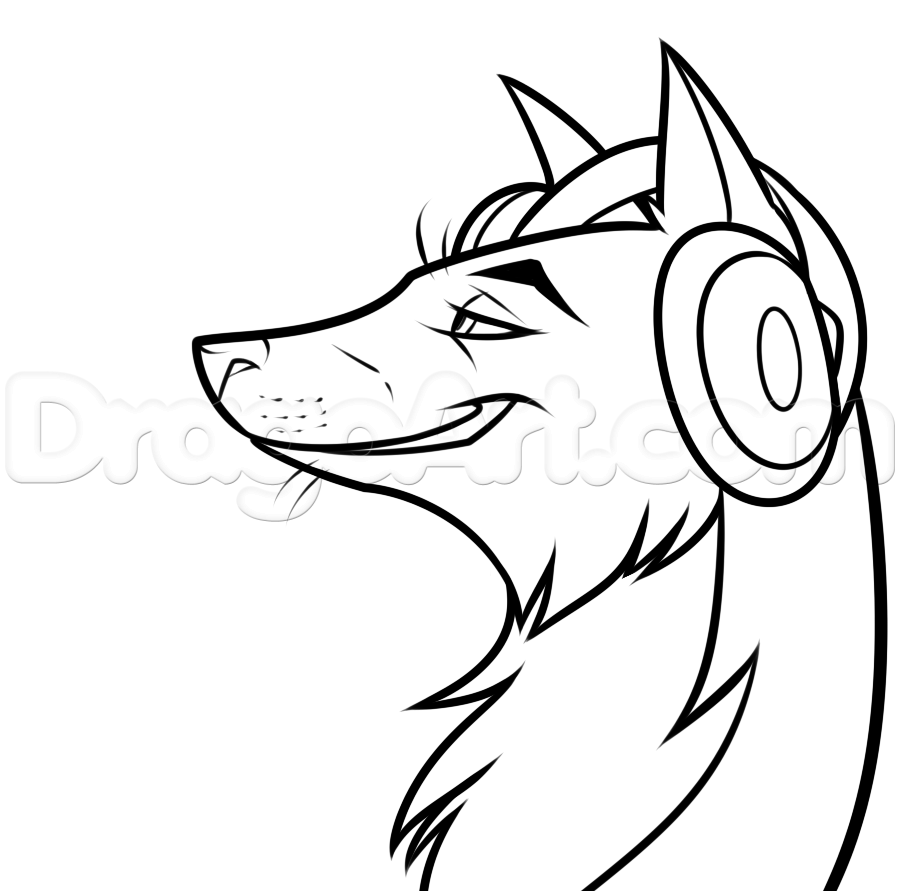 900x891 Dj Wolf Drawing Lesson, Step - Dj Drawing