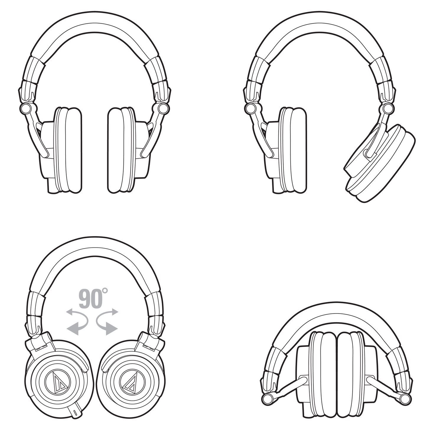 1473x1500 Audio Technica Ath Pro Studio Dj Headphones Pssl - Dj Headphones Drawing