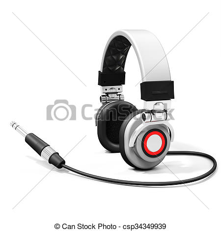 450x470 Dj Headphones With Audio Jack On White Background - Dj Headphones Drawing