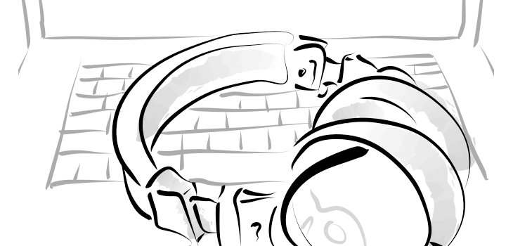 730x350 Dj Headphones Drawing - Dj Headphones Drawing