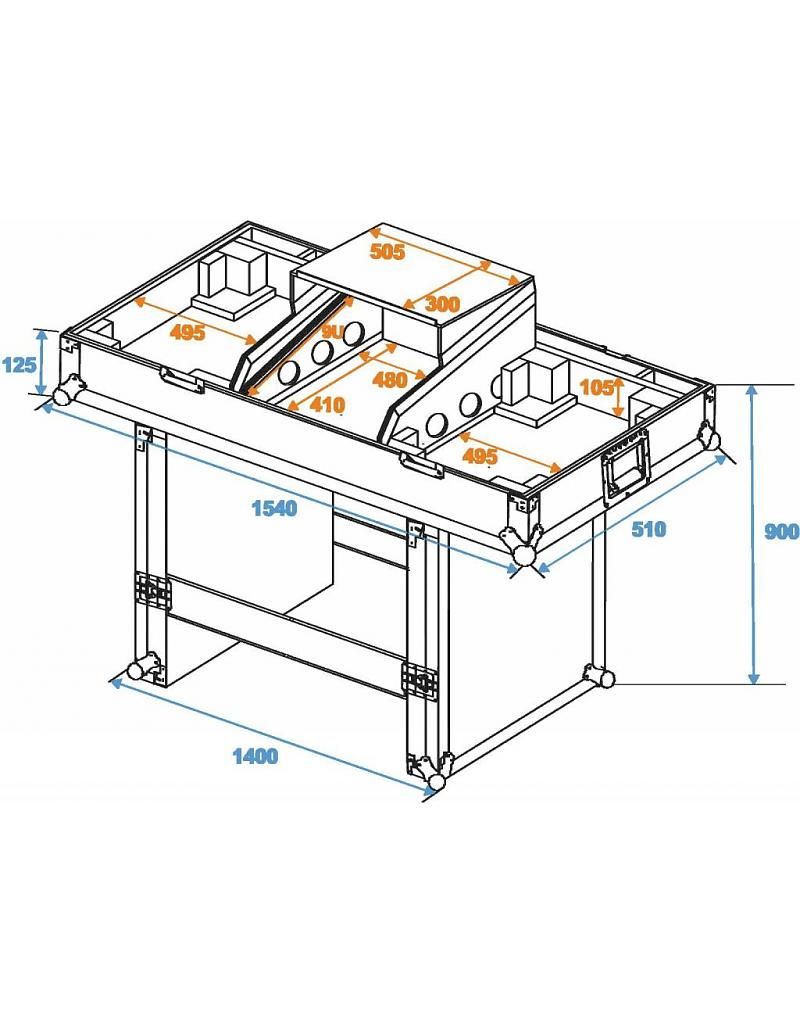 800x1024 Roadinger Console Road Table With Laptop Tray In Race - Dj Table Drawing