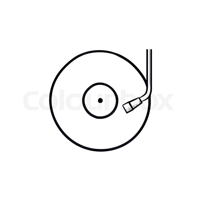800x800 phonograph, dj turntable hand drawn stock vector colourbox - Dj Turntable Drawing