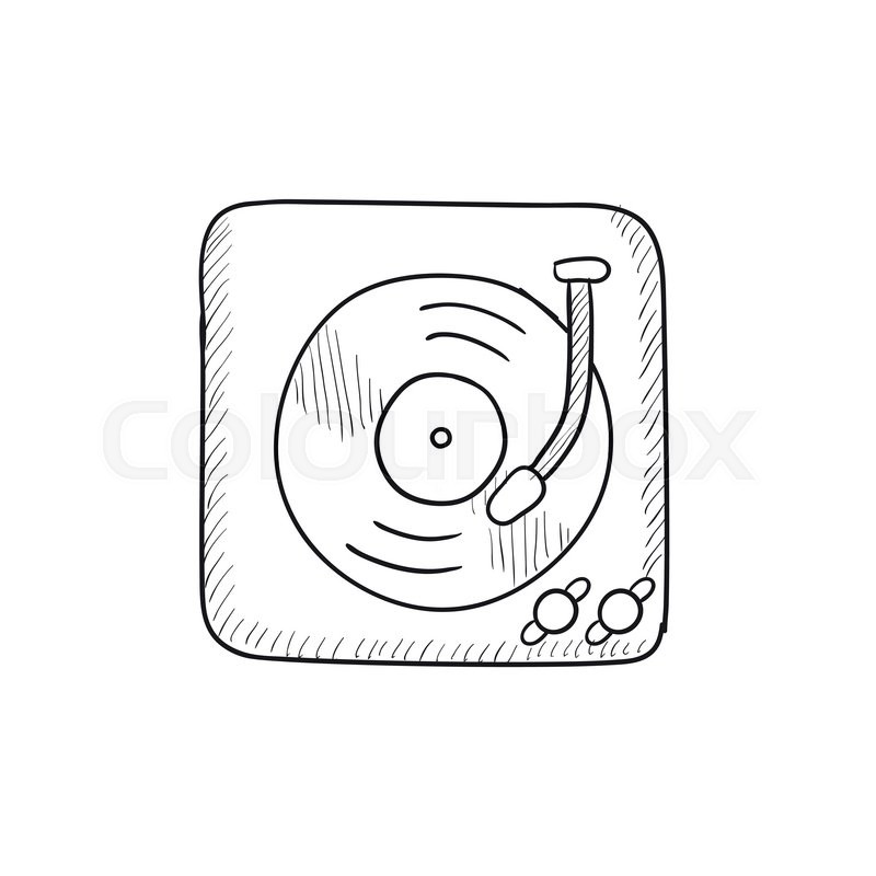 800x800 Turntable Vector Sketch Icon Isolated Stock Vector Colourbox - Dj Turntable Drawing