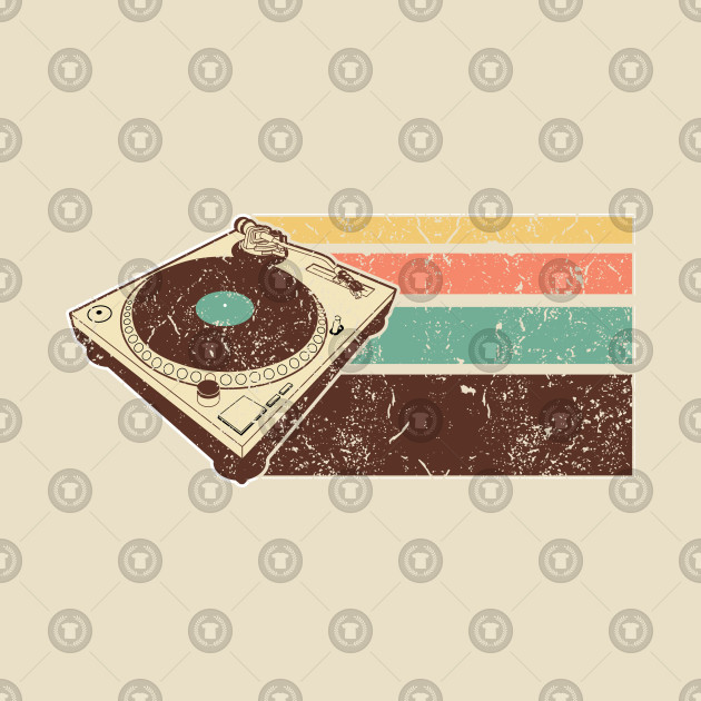 630x630 Vintage Distressed Dj Turntable - Dj Turntable Drawing