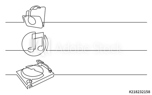 500x313 Banner Design - Dj Turntable Drawing