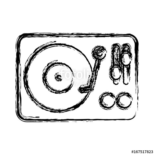 500x500 Dj Turntable Icon Stock Image And Royalty Free Vector - Dj Turntable Drawing
