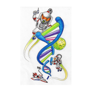 300x300 Space Dna Drawing - Dna Drawing