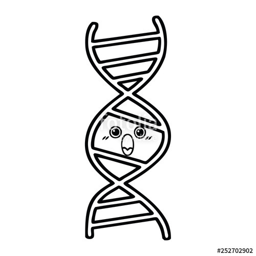 500x500 line drawing cartoon dna strand stock image and royalty free - Dna Drawing