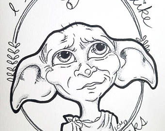 340x270 Dobby Drawing Etsy - Dobby Drawing