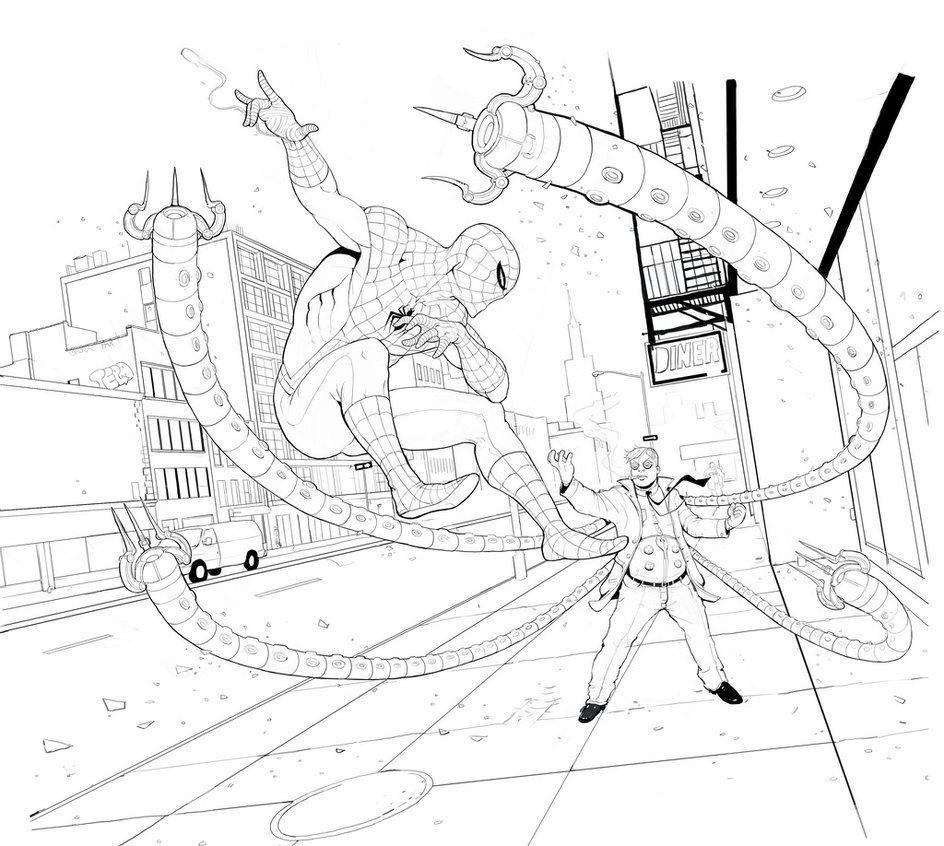 944x846 spiderman vs doc ock - Doc Ock Drawing