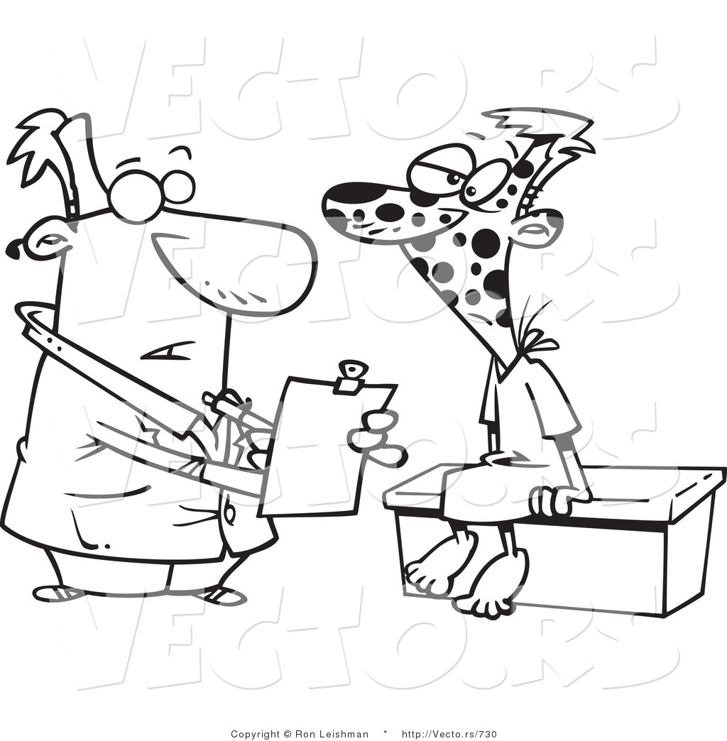 1024x1044 Vector Of A Cartoon Doctor Helping Sick Patient Covered With Large - Doctor Cartoon Drawing