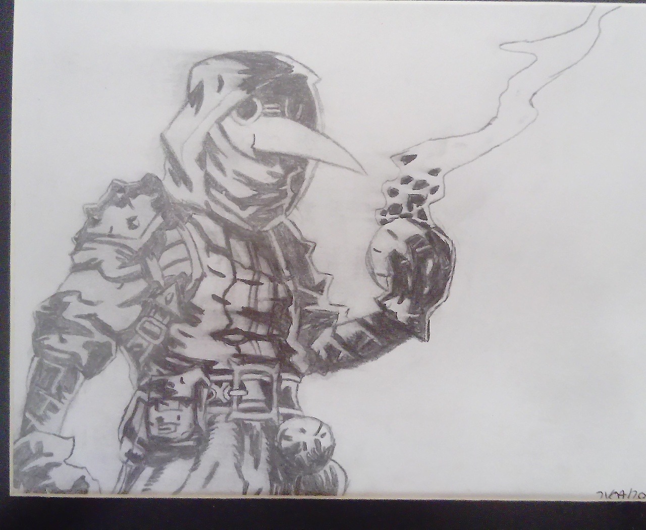1280x1051 just a plague doctor drawing i did for art class darkestdungeon - Doctor Drawing