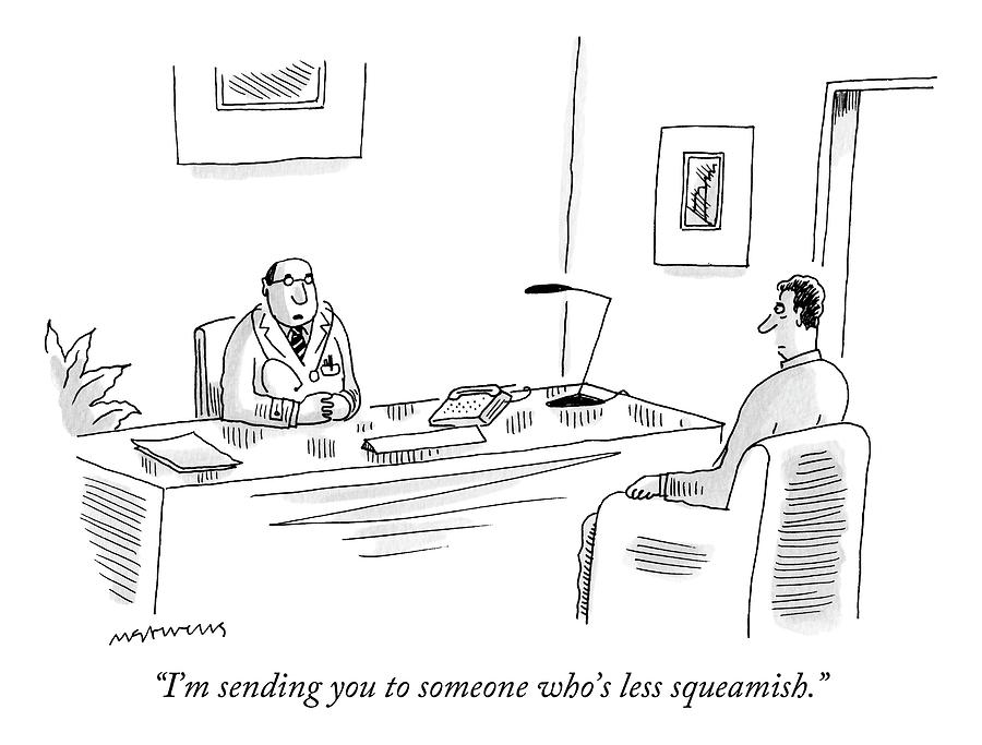 900x683 a doctor talks to a patient in his office drawing - Doctor Drawing Images