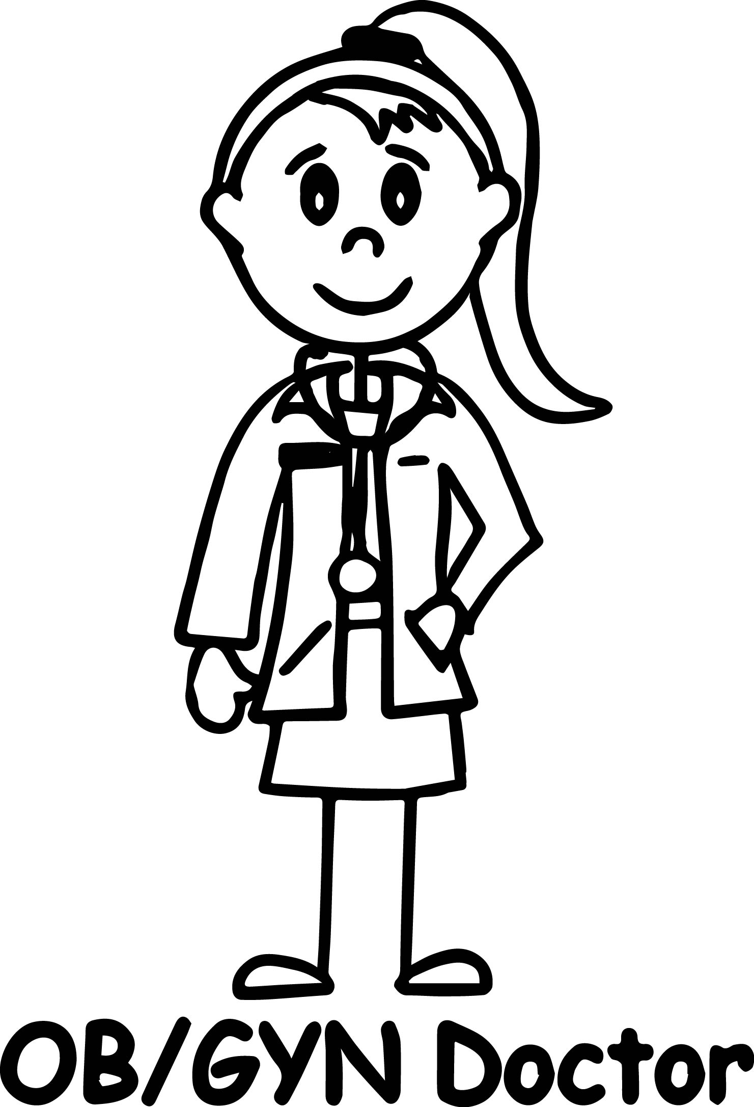 1481x2172 Girl Drawing Doctor For Free Download - Doctor Drawing Pictures