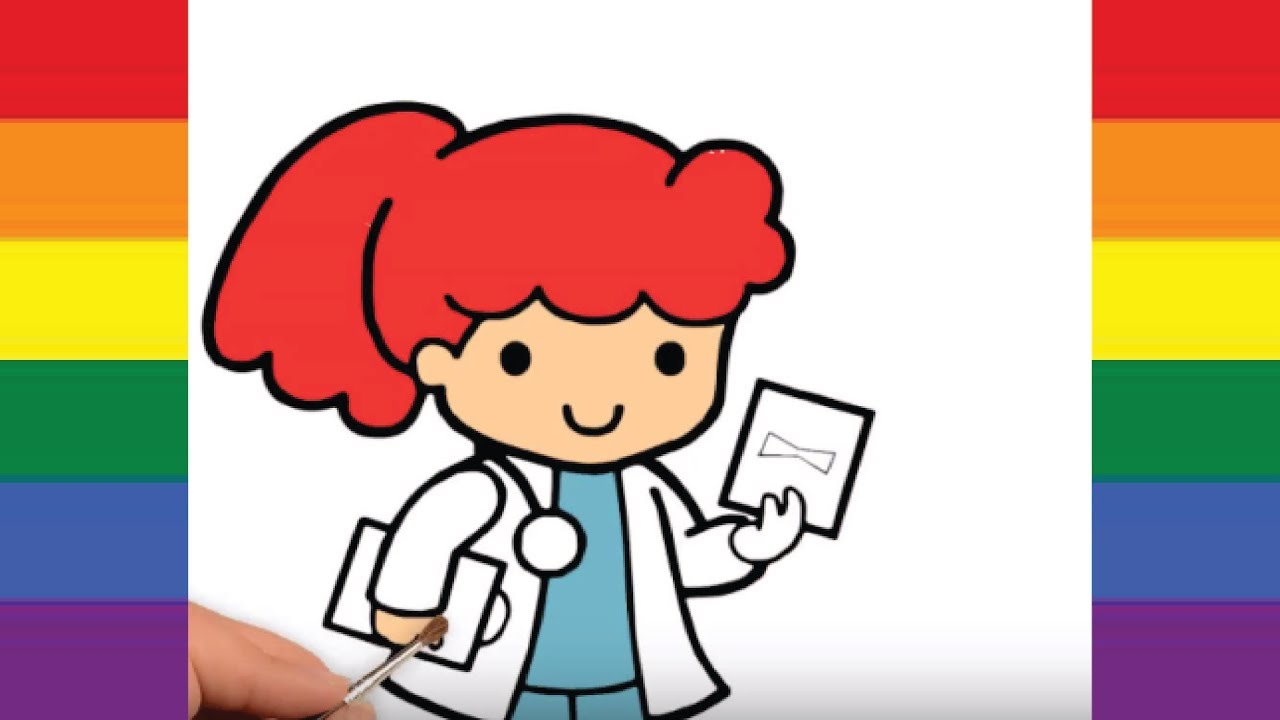 1280x720 How To Draw Doctor Girl Kids Drawing And Coloring Pages Draw Color - Doctor Drawing Pictures